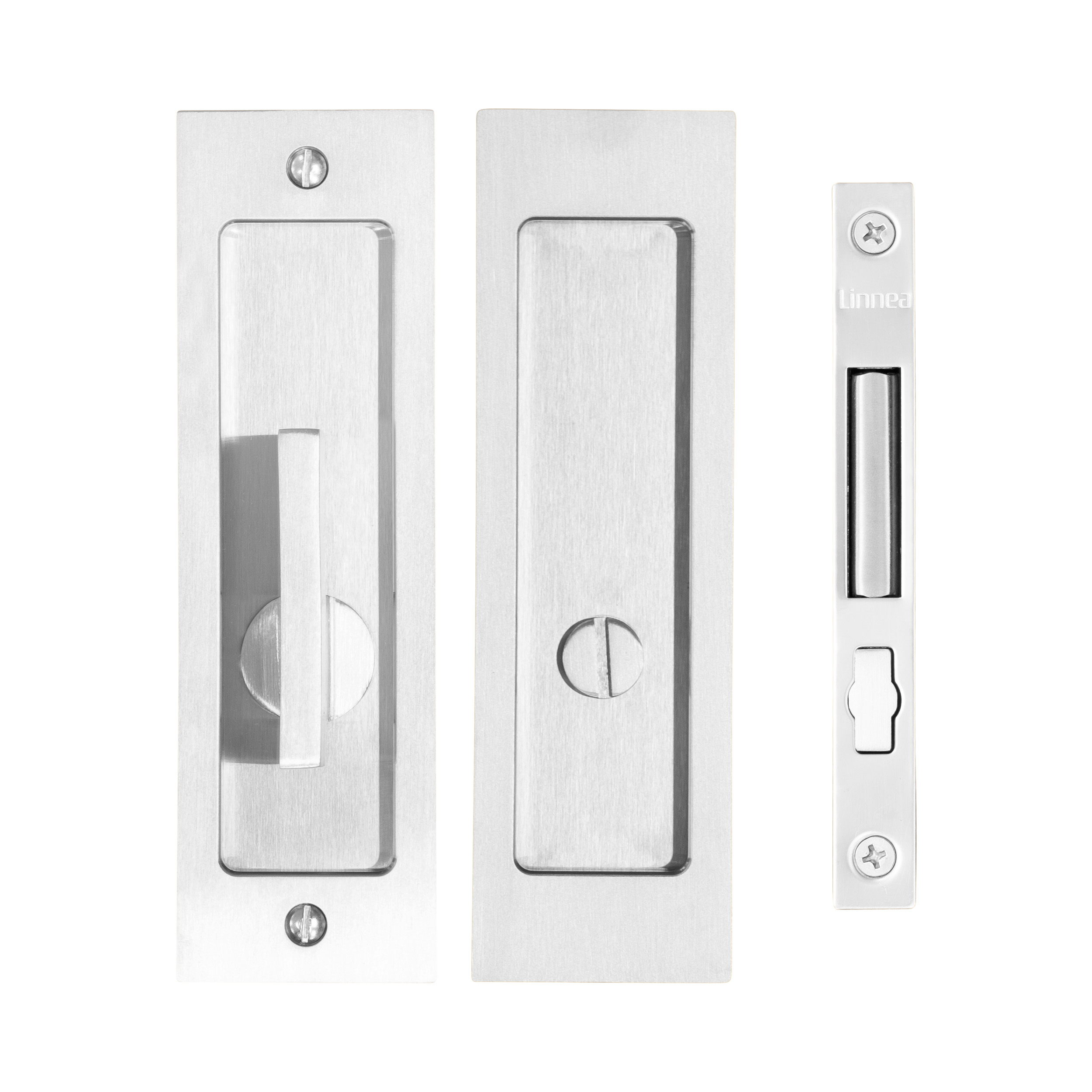 Linnea PL-160S Square Privacy Pocket Door Lock with ADA Turnpiece