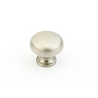 Schaub Traditional Designs Round Knob, 1-1/4" diameter, Satin Nickel Finish