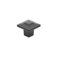 Schaub Menlo Park Square Knob 1 1/4 inch dia Matte Black