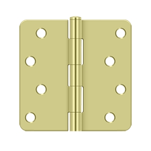 Deltana 4 Inch x 4 Inch x 1/4 Inch Radius Hinge, Residential Zinch Dichromate
