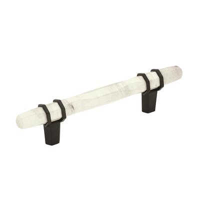 Amerock Carrione 3-3/4 Inch cc Cabinet Pull Marble White/Black Bronze