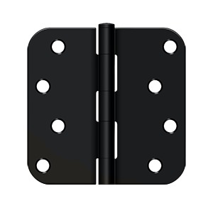 Deltana 4 Inch x 4 Inch x 5/8 Inch Radius Hinge, Paint Black