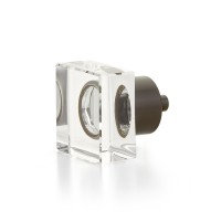 Schaub City Lights 1 1/4 inch Square Glass Knob in Oil Rubbed Bronze