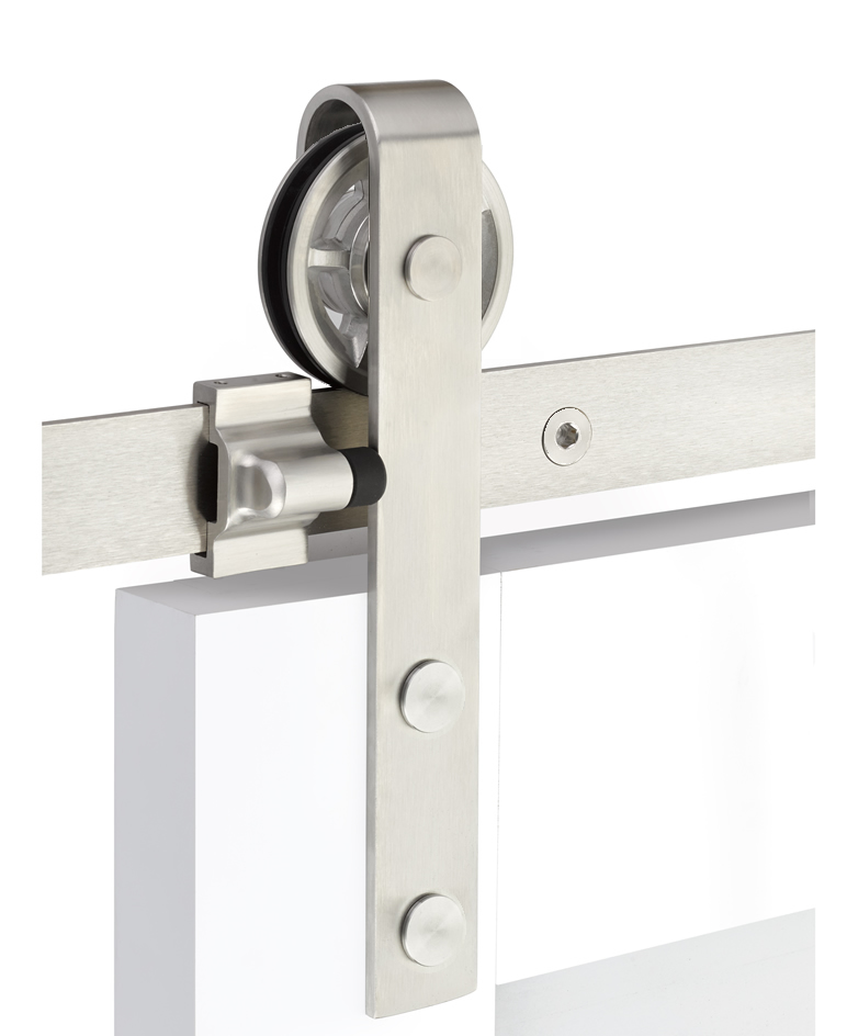 Emtek Classic Face Mount Hanging Barn Door Kit - Stainless Steel