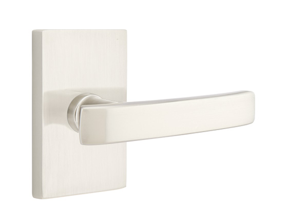 Emtek Geneva Lever Handle with Modern Rectangular Rosette