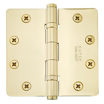 Emtek 4 1/2 Inch Steel Ball Bearing Door Hinges with 1/4 Inch Round Corners (pair)