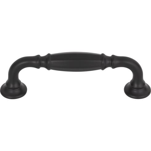 Top Knobs TK1051BLK Barrow Pull 3 3/4 Inch CC Flat Black