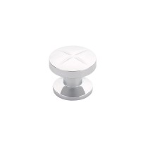 Schaub Northport 1 3/8 inch Diameter Round Knob With X Engrave in Polished Chrome