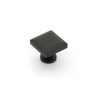 Schaub Heathrow 1 1/4 inch Diameter Square Knob in Matte Black