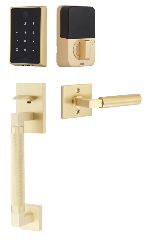 Emtek Empowered 2 Touch Screen Entry Set with Hercules Knurled Grip