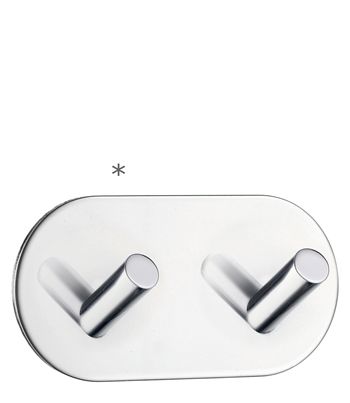 Beslagsboden Design Self-Adhesive Double Hook - Polished Stainless Steel