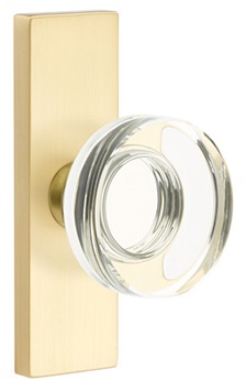 Emtek Disc Crystal Door Knob with 1.5 Inch x 5 Inch Stretto Rosette