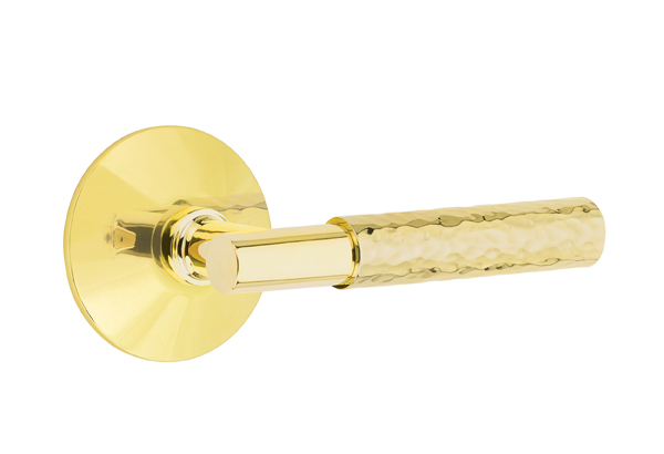 Emtek Hammered T-Bar Style Door Lever with Modern Rosette