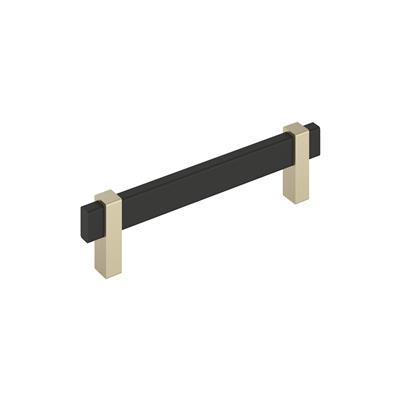 Amerock Mulino 5-1/16 Inch cc Cabinet Pull Matte Black/Golden Champagne