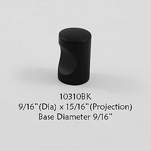 Residential Essentials 10310 Cabinet Knob in Black