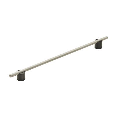 Amerock Transcendent 12-5/8 Inch cc Cabinet Pull Matte Black/Silver Champagne