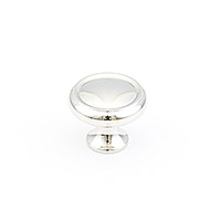 Schaub Traditional Designs Round Knob 1 1/4 inch dia Raised Edge Polished Nickel