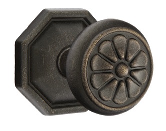 Emtek Lost Wax Petal Door Knob with Style 15 Rosette
