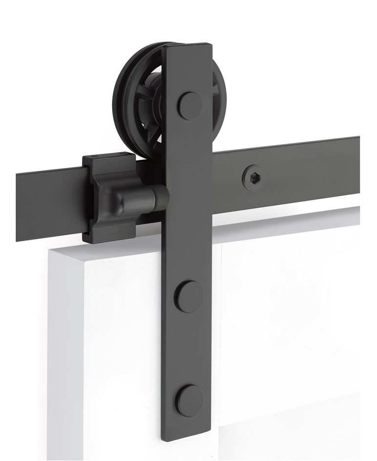 Emtek Modern Rectangular Face Mount Sliding Barn Door Kit - Oil Rubbed Bronze