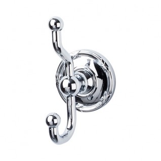 Top Knobs ED2PCE Edwardian Ribbon Double Towel or Robe Hook Polished Chrome