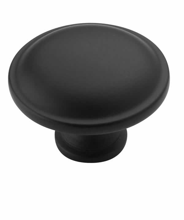 Amerock Allison Value 1 1/4 Inch Flat Black Cabinet Knob