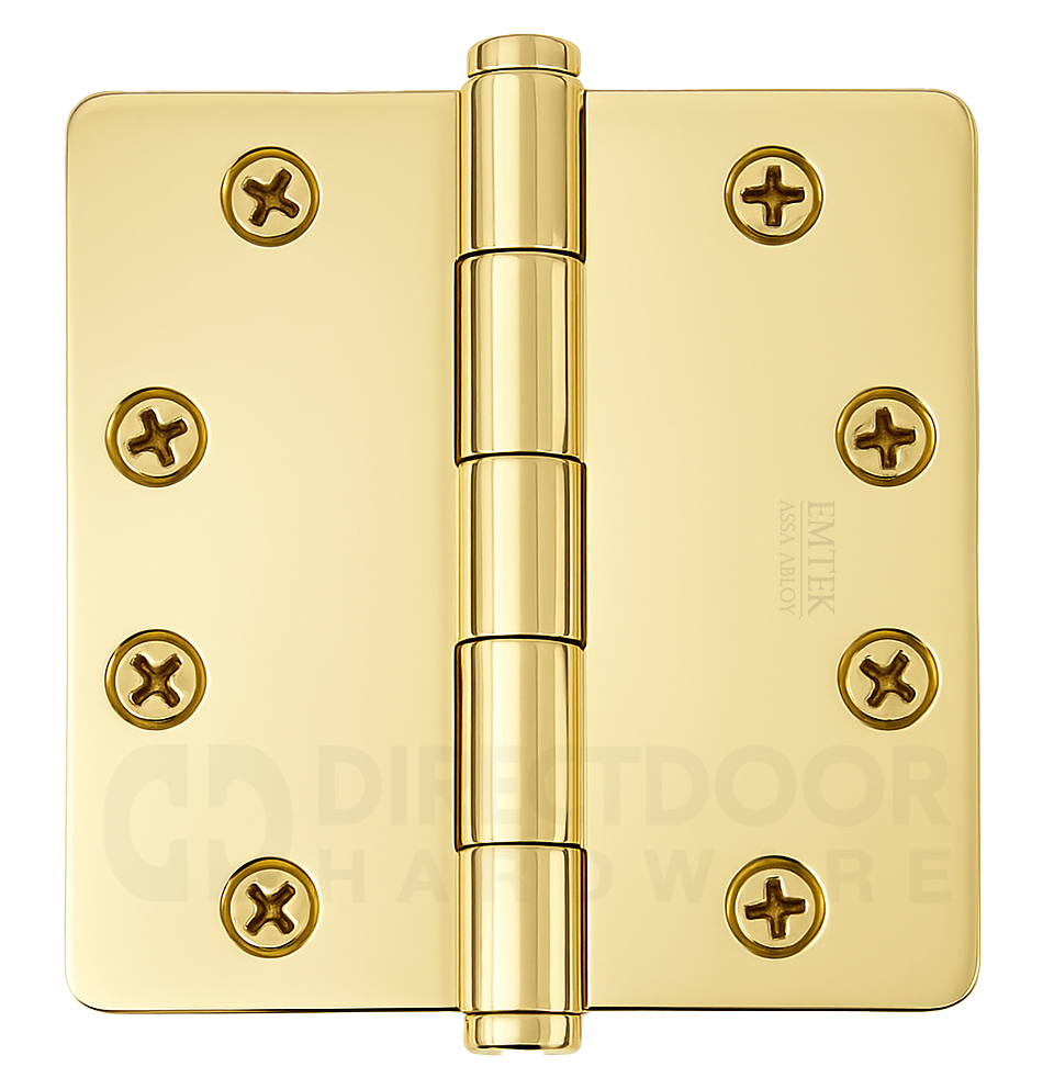 Emtek 4.5 Inch Solid Brass Heavy Duty Door Hinges with 1/4 Inch Round Corners (pair)