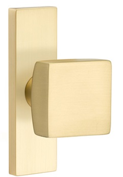 Emtek Square Modern Door Knob with 1.5 Inch x 5 Inch Stretto Rosette