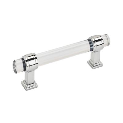 Amerock Glacio 3-3/4 Inch cc Cabinet Pull Clear/Polished Chrome