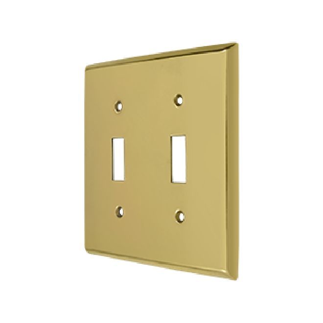 Deltana Solid Brass Double Standard Switch Plate