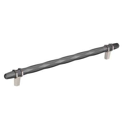 Amerock London 10-1/16 Inch cc Cabinet Pull Black Chrome/Satin Nickel