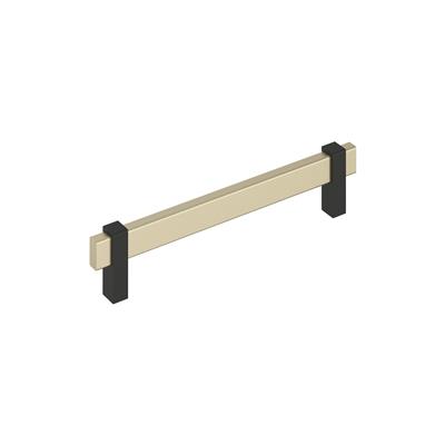 Amerock Mulino 6-5/16 Inch cc Cabinet Pull Golden Champagne/Matte Black
