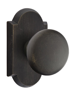 Emtek Sandcast Bronze Winchester Door Knob with Style 1 Rosette