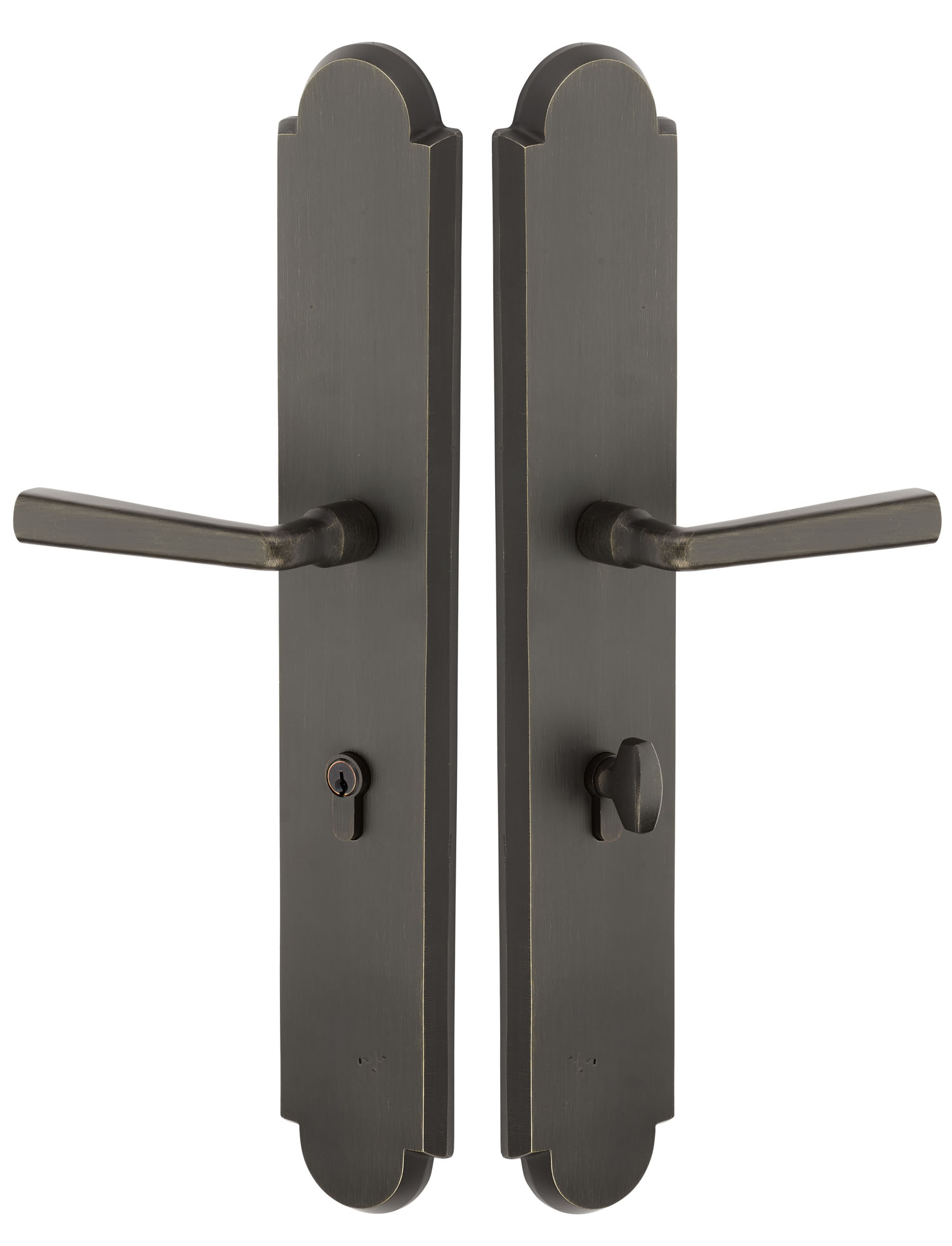 Emtek Large Arched Sandcast 3 x 17.5 Multi-Point Entry Set - Euro Cylinder