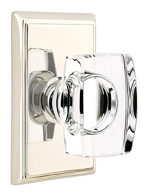 Emtek Windsor Crystal Knob with Rectangular Rosette