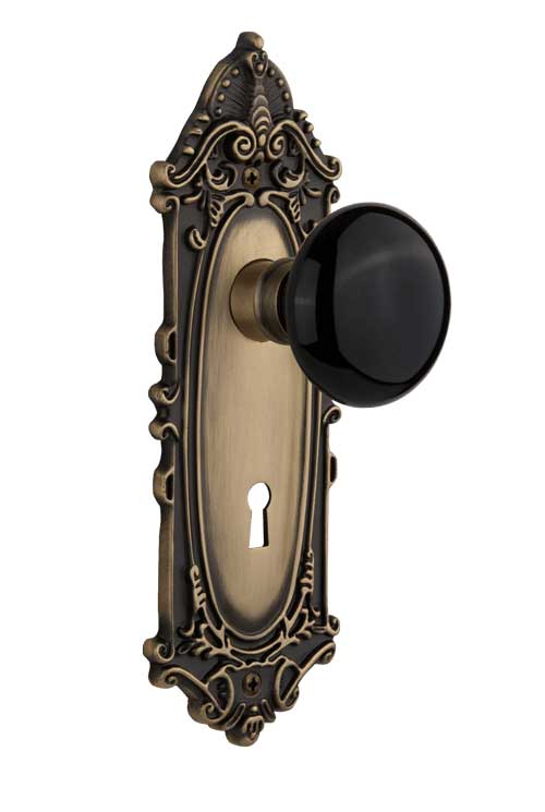 Nostalgic Warehouse Victorian Plate with Black Porcelain Knob
