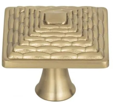 Atlas Homewares Mandalay Square Knob 1 1/4 Inch Champagne