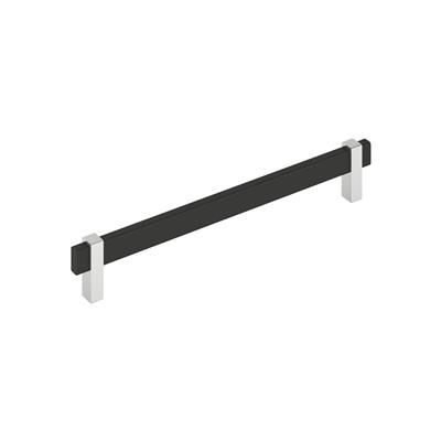 Amerock Mulino 8-13/16 Inch cc Cabinet Pull Matte Black/Polished Chrome
