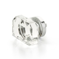Schaub City Lights 1 3/4 inch Glass Rectangle Knob in Polished Chrome