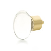 Schaub City Lights 1 3/4 inch Oval Glass Knob in Satin Brass