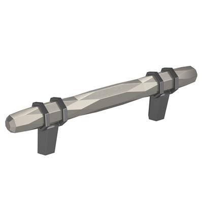 Amerock London 3-3/4 Inch cc Cabinet Pull Satin Nickel/Black Chrome