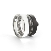 Schaub City Lights 1 1/4 inch Flat Disc Glass Knob in Oil Rubbed Bronze