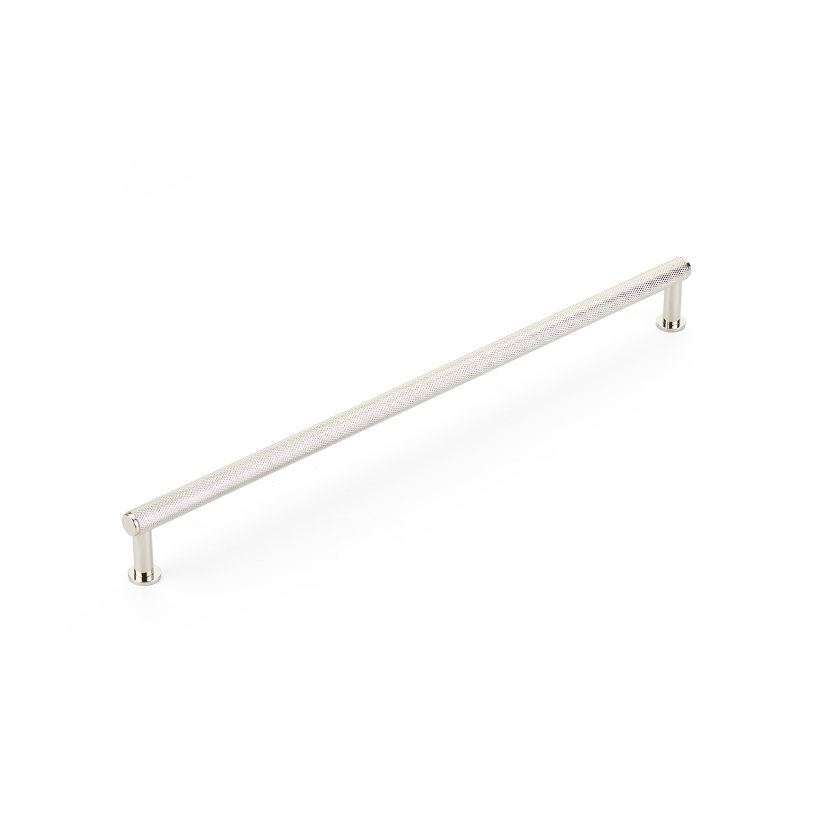Schaub Pub House, 12 Inch cc, Knurled Polished Nickel Pull