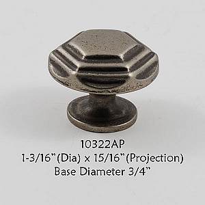 Residential Essentials 10322 Cabinet Knob in Aged Pewter