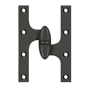 Deltana 6 Inch x 4 Inch Olive Knuckle Left Hand Hinge, Oil Rubbed Bronze