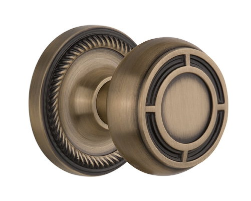 Nostalgic Warehouse Rope Rosette with Mission Knob - Mortise Lock