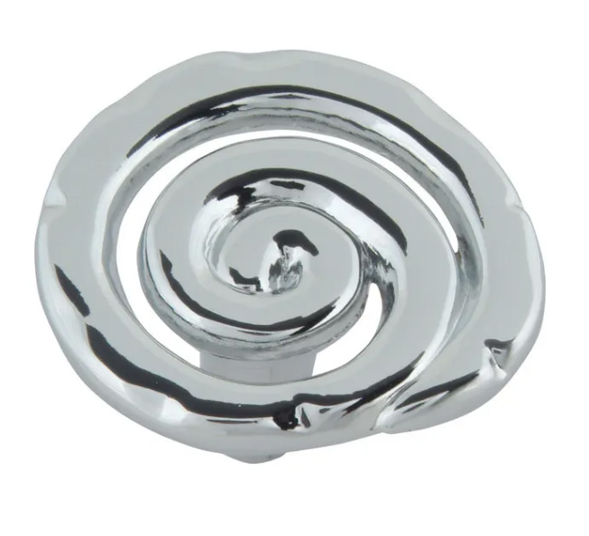 Atlas Homewares Scroll Knob 1 1/2 Inch Polished Chrome