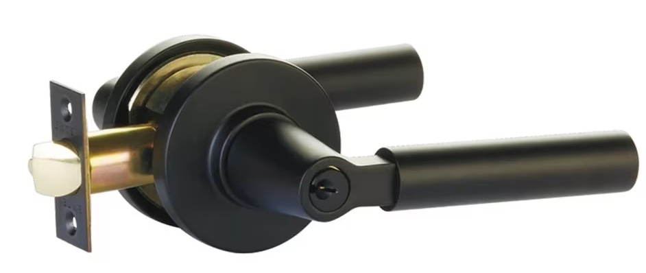 Emtek Hercules Keyed Modern Lever with Modern Disc Rosette