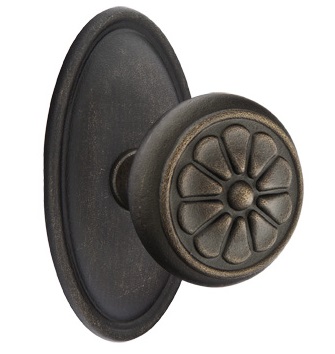 Emtek Lost Wax Petal Door Knob with Style 14 Rosette