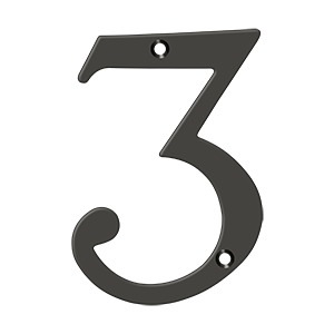 6 Inch Numbers, Solid Brass Number 3
