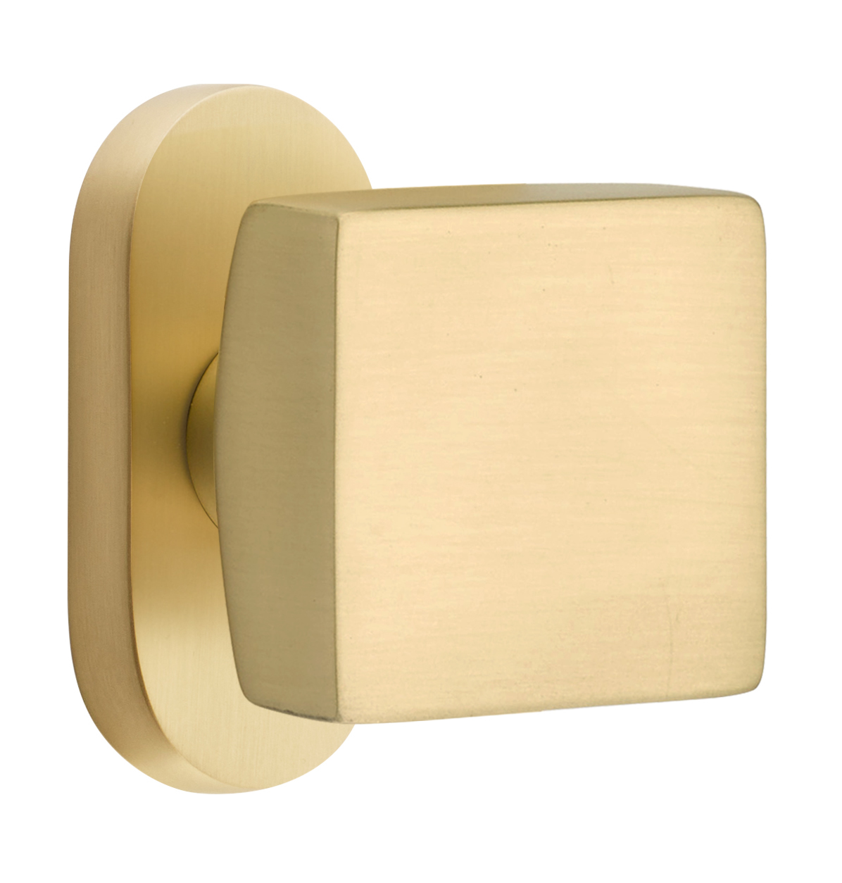 Emtek Square Knob with 1.5" x 3" Oval Stretto Rosette